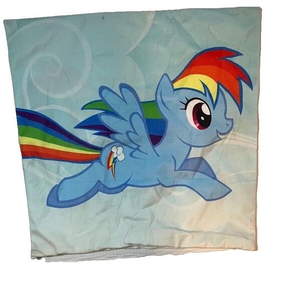 My Lil' Pony Cosplay Rainbow Pony/Light Blue 17"x17" Zippered Throw Pillow Cover - Picture 2 of 5